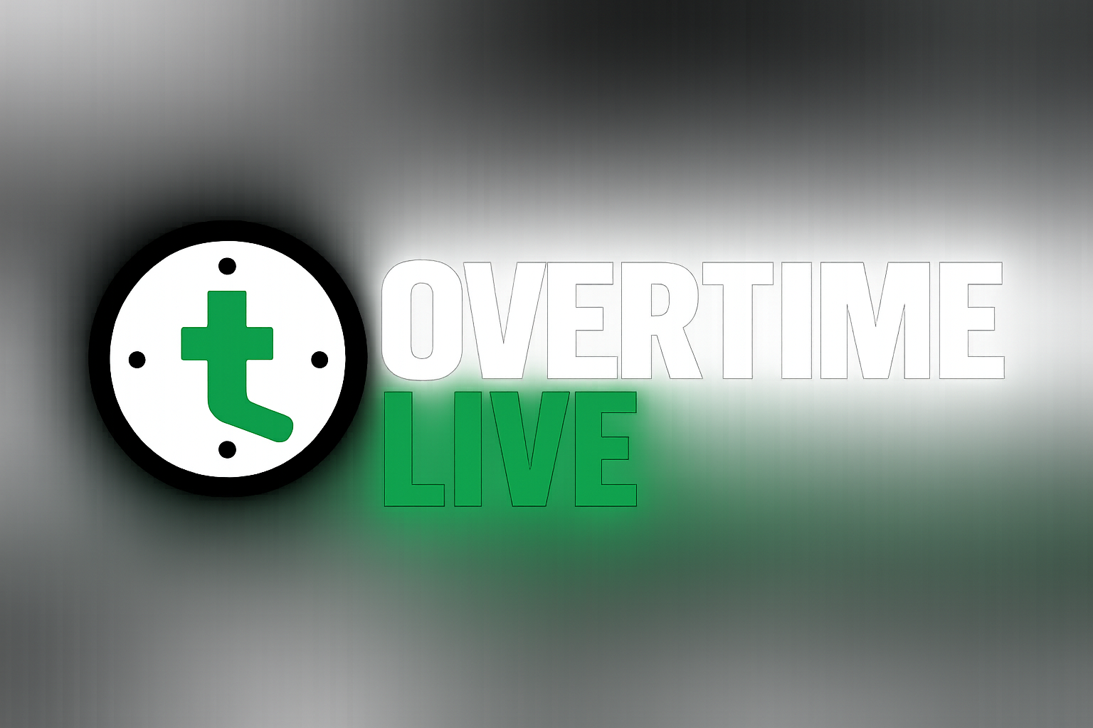 Overtime Live wordmark logo, for dark backgrounds