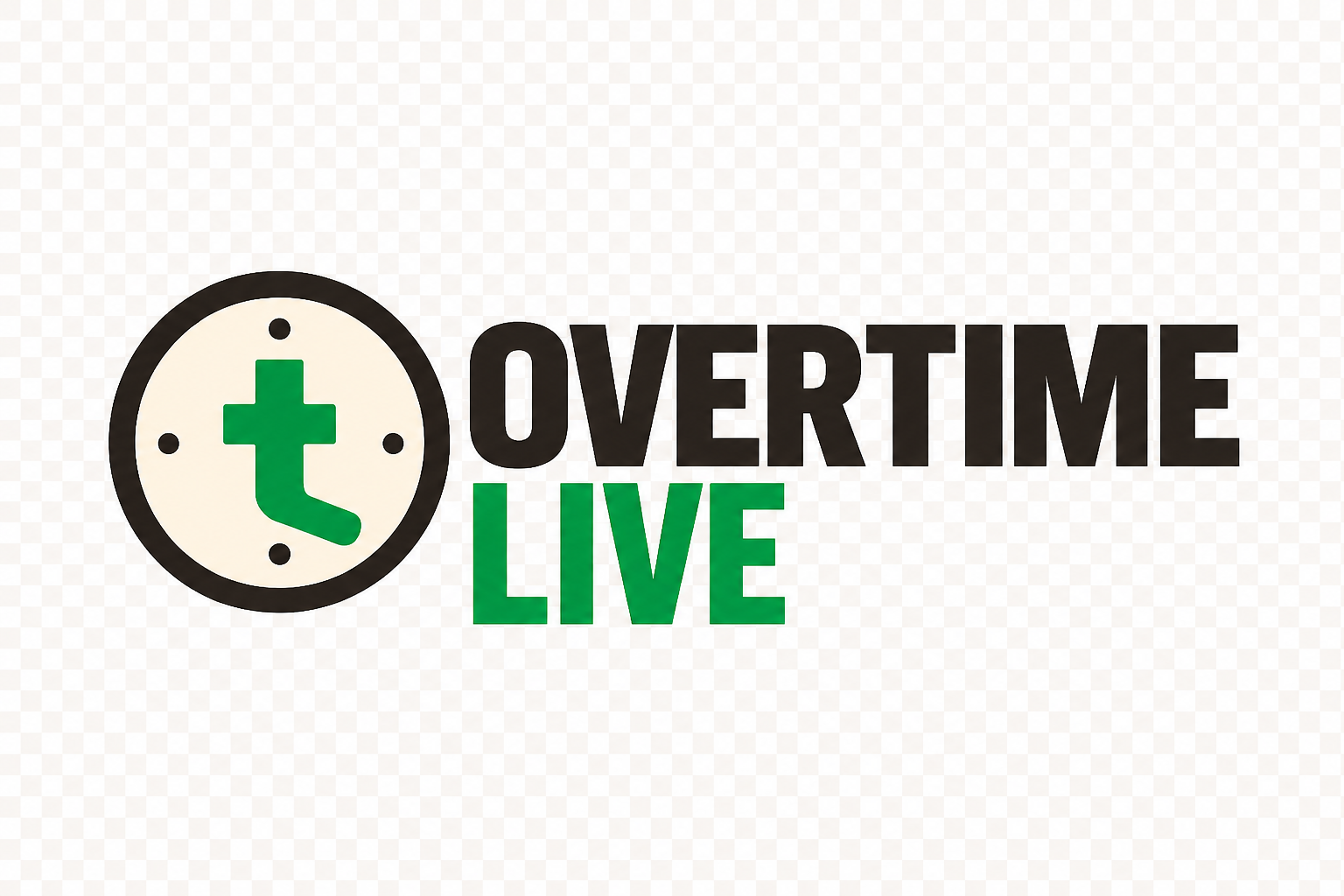 Overtime Live wordmark logo, for light backgrounds